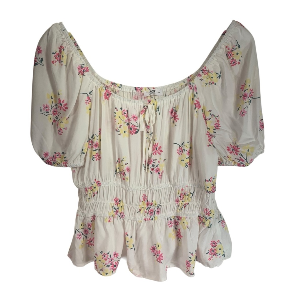 Ardene White Floral Off-Shoulder Top large - Picture 4 of 11